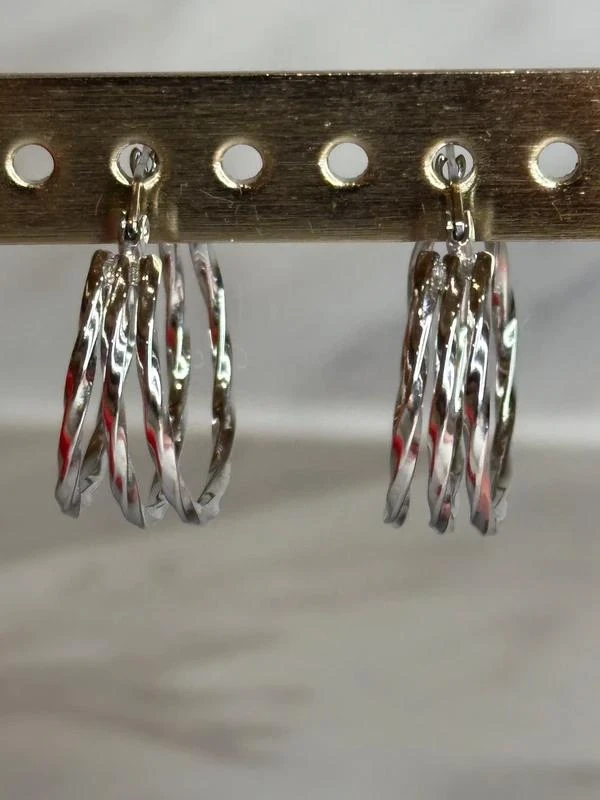 Twisted Effect Multi-Row Earrings - Brand New – photo 2